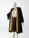 vintage Cortefiel black and tan trench coat