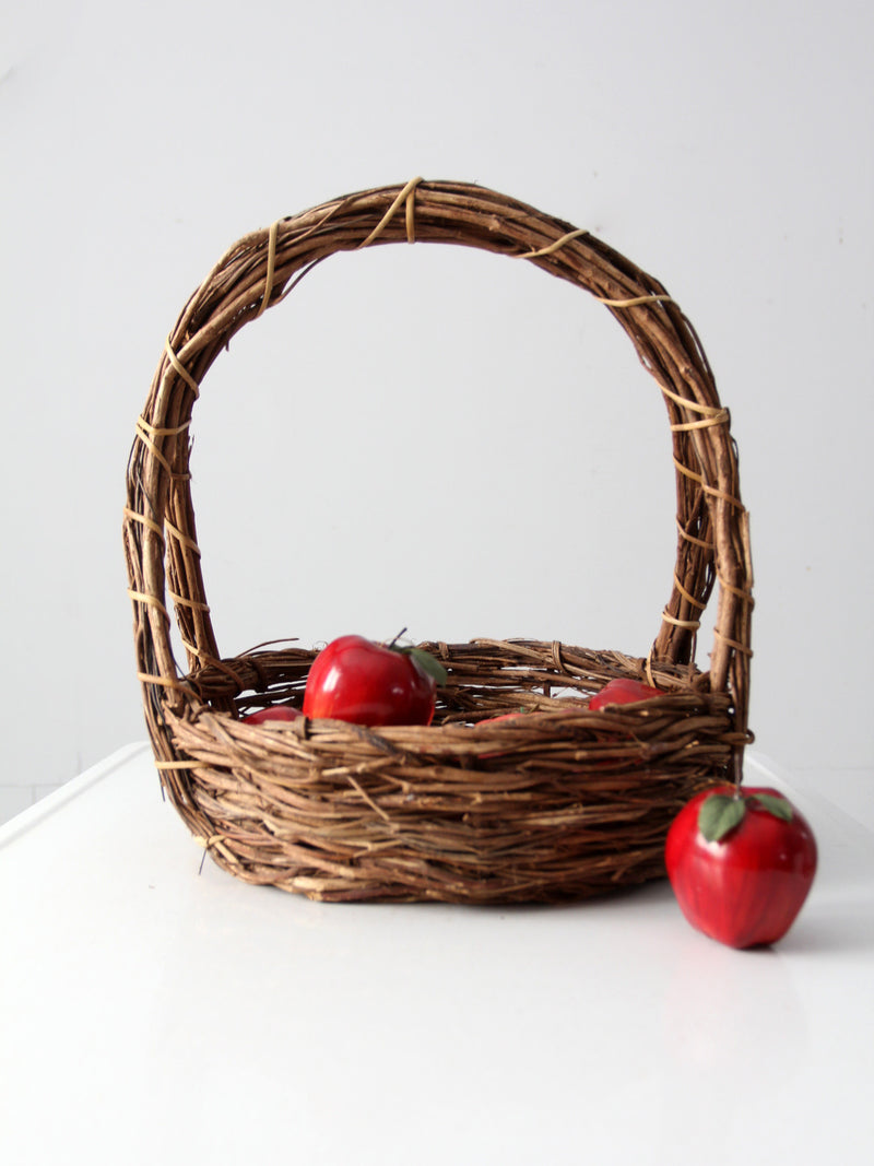 vintage rustic wicker basket