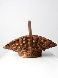 antique splint weave gathering basket