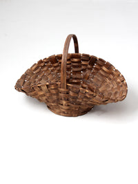 antique splint weave gathering basket