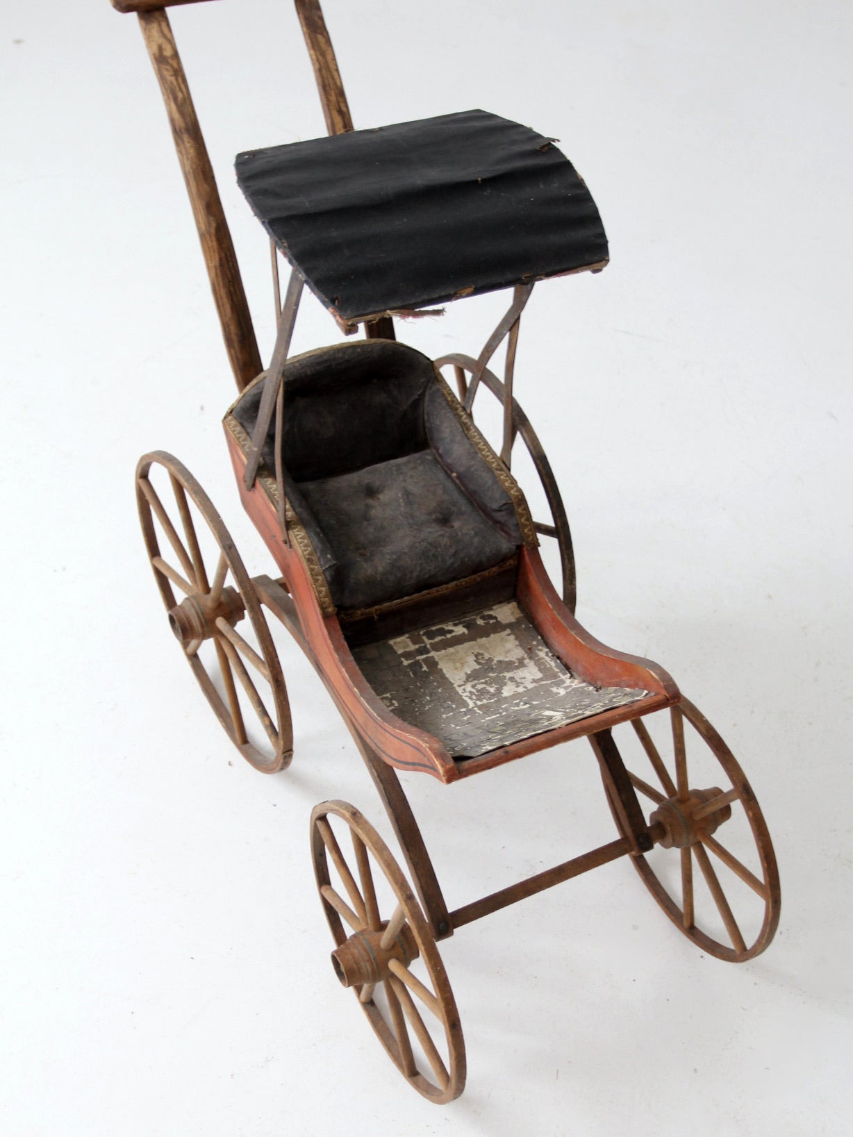 Victorian doll carriage with canopy