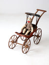 Victorian doll carriage with canopy