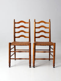 vintage woven seat ladderback chairs pair