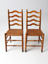 vintage woven seat ladderback chairs pair