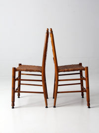 vintage woven seat ladderback chairs pair