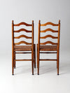 vintage woven seat ladderback chairs pair