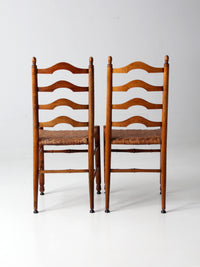 vintage woven seat ladderback chairs pair