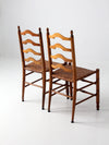 vintage woven seat ladderback chairs pair