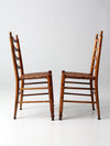 vintage woven seat ladderback chairs pair