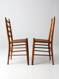 vintage woven seat ladderback chairs pair