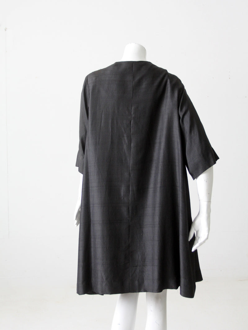 vintage 60s silk trapeze coat