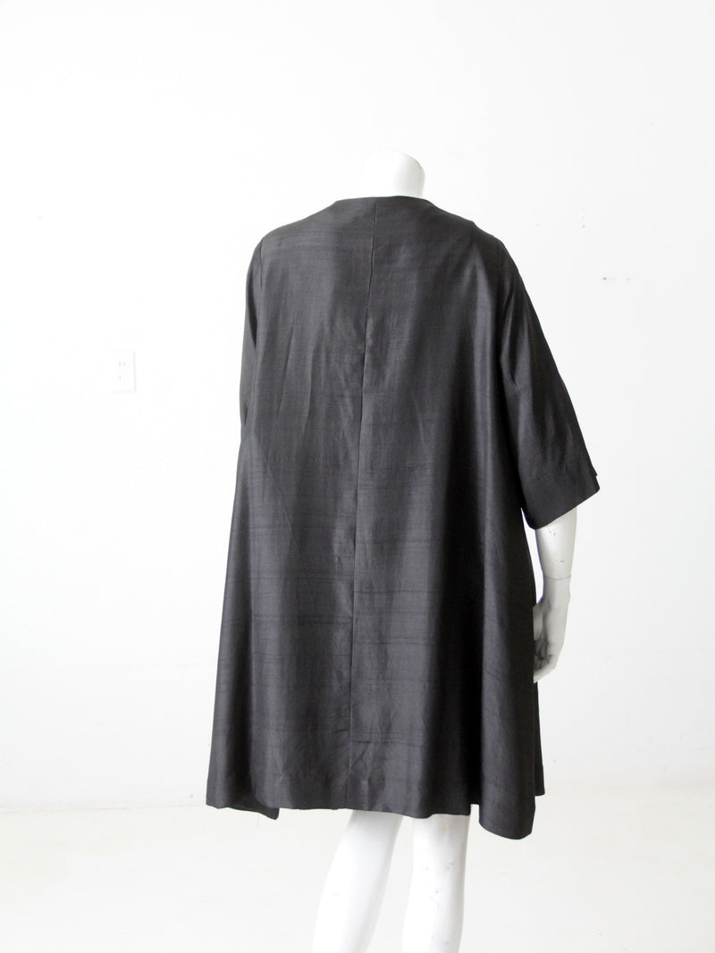 vintage 60s silk trapeze coat