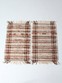 vintage plaid accent rugs pair