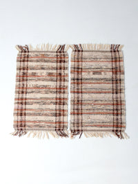 vintage plaid accent rugs pair