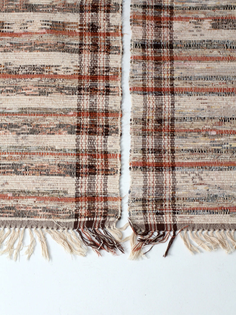 vintage plaid accent rugs pair