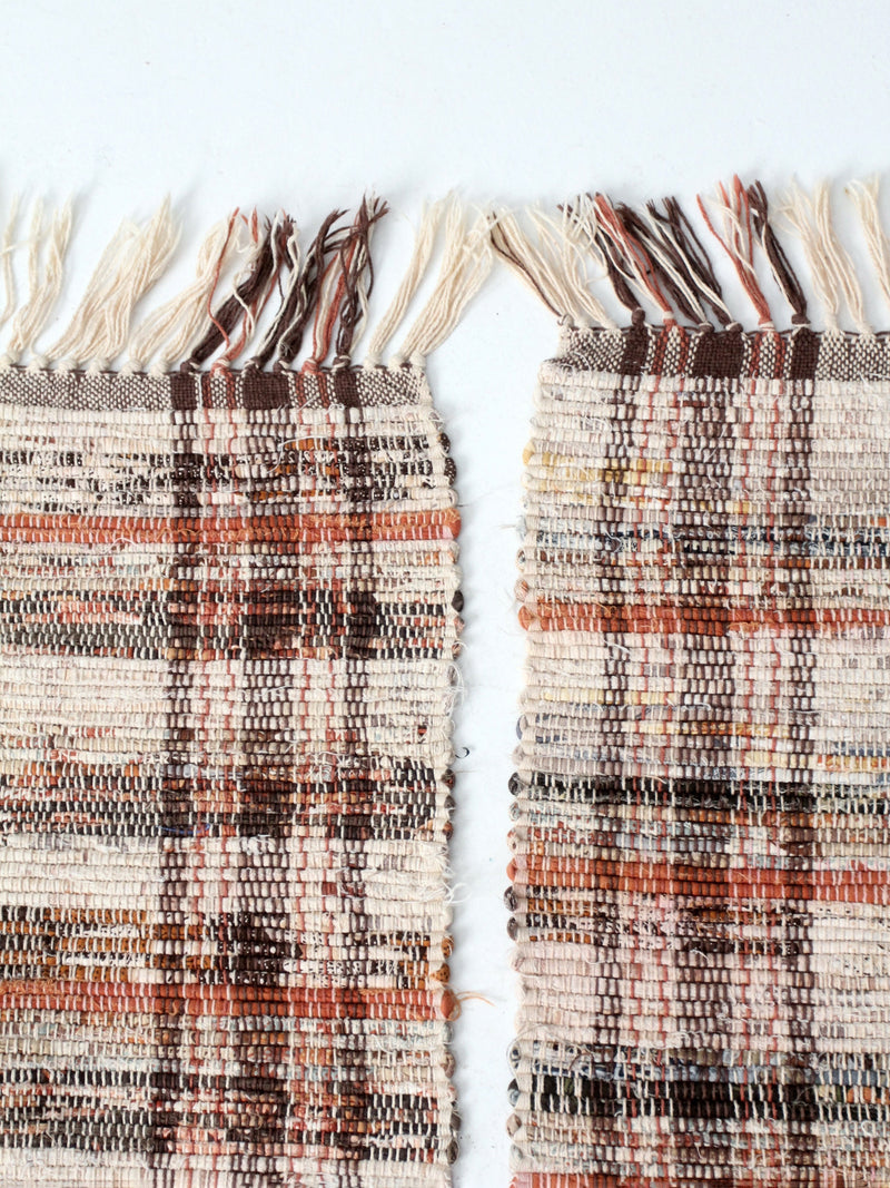 vintage plaid accent rugs pair