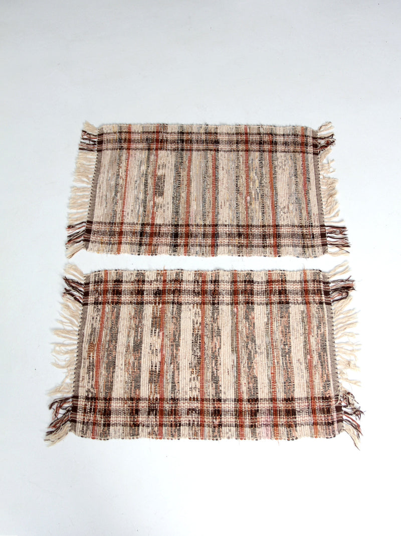 vintage plaid accent rugs pair