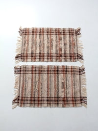 vintage plaid accent rugs pair