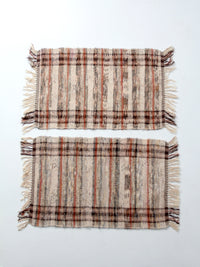 vintage plaid accent rugs pair