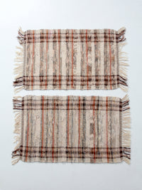 vintage plaid accent rugs pair