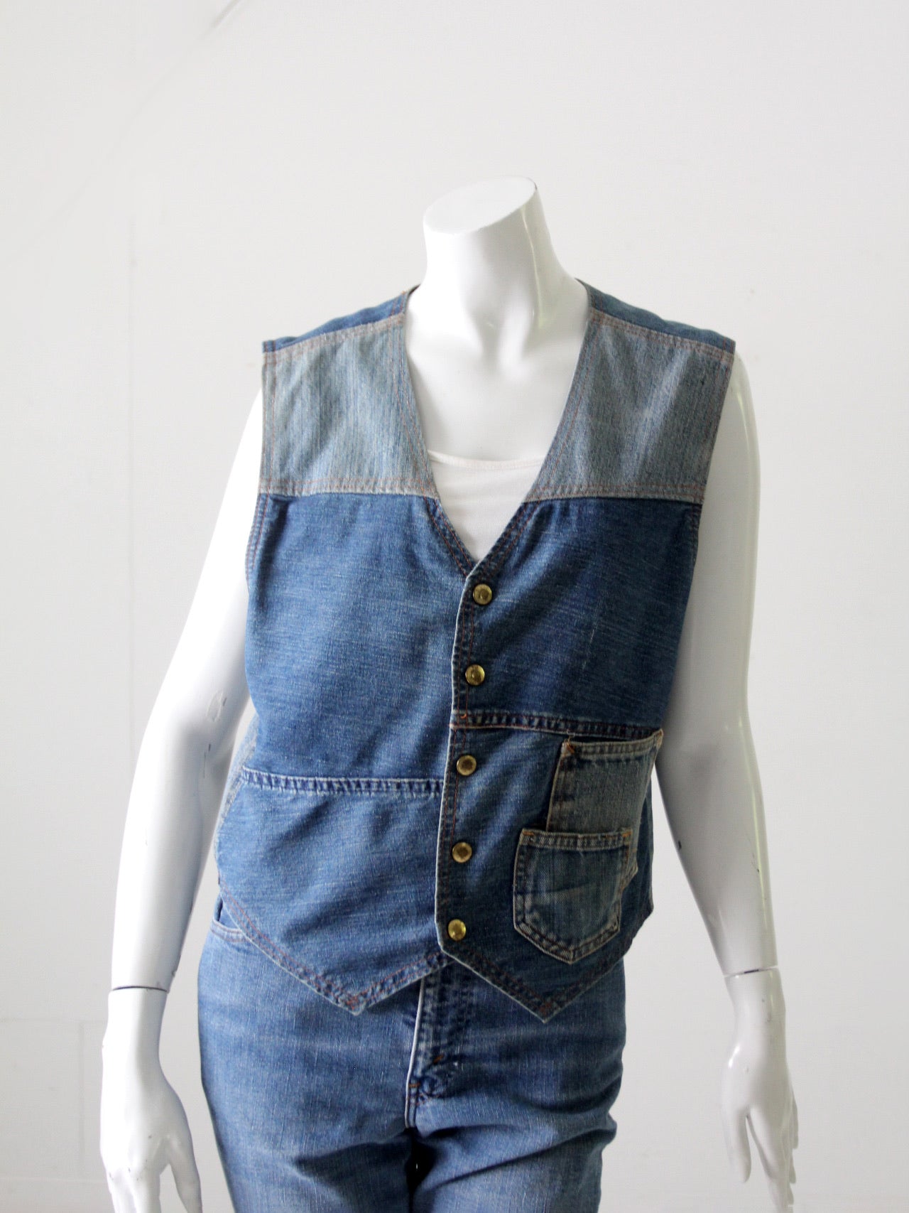 vintage custom denim vest