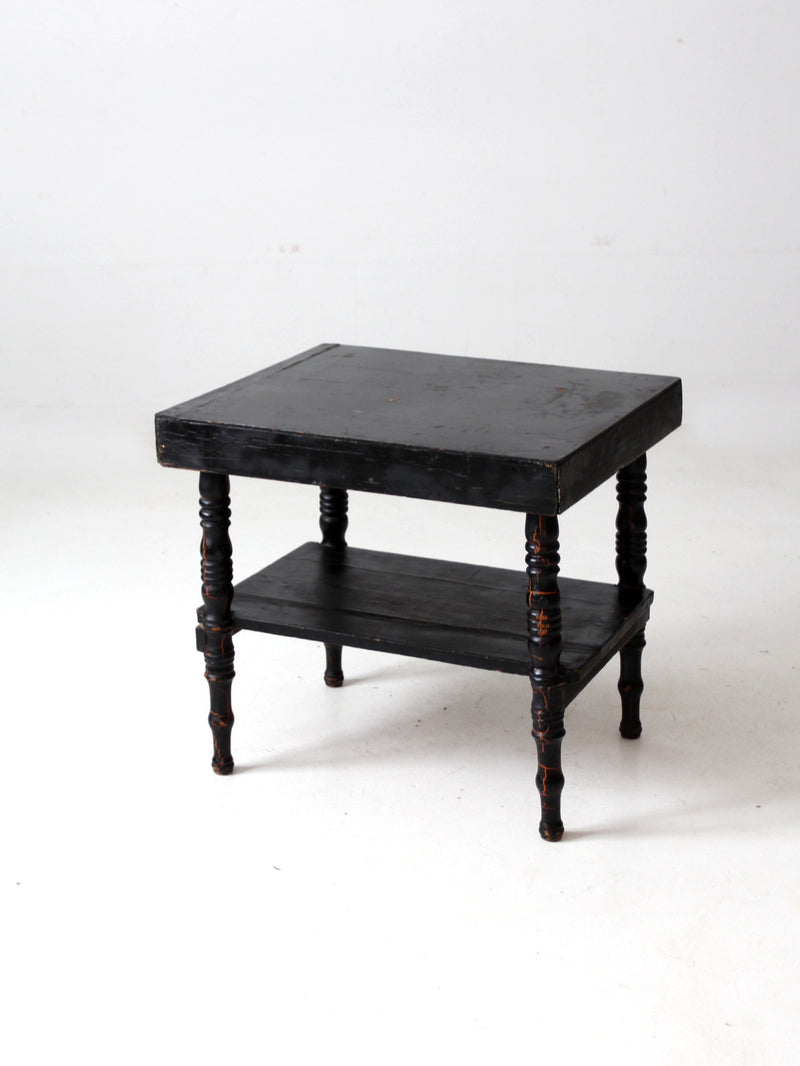 antique painted wood end table