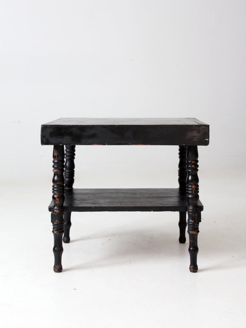 antique painted wood end table