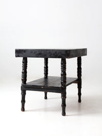 antique painted wood end table