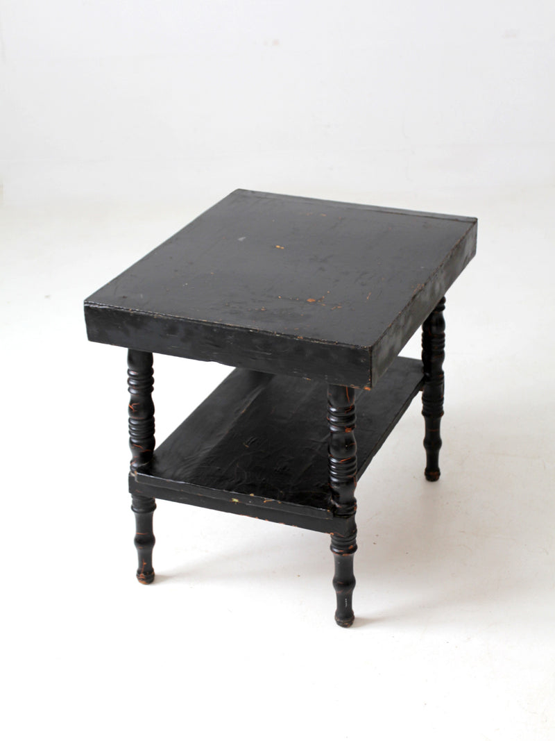 antique painted wood end table