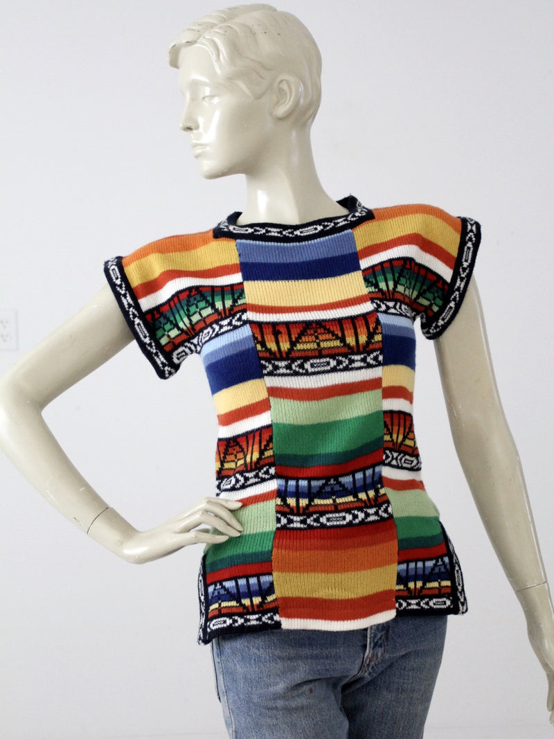 vintage 70s hippie knit top