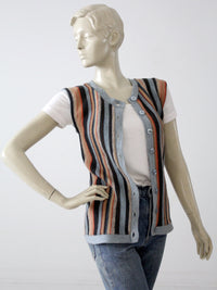 vintage 80s striped knit vest