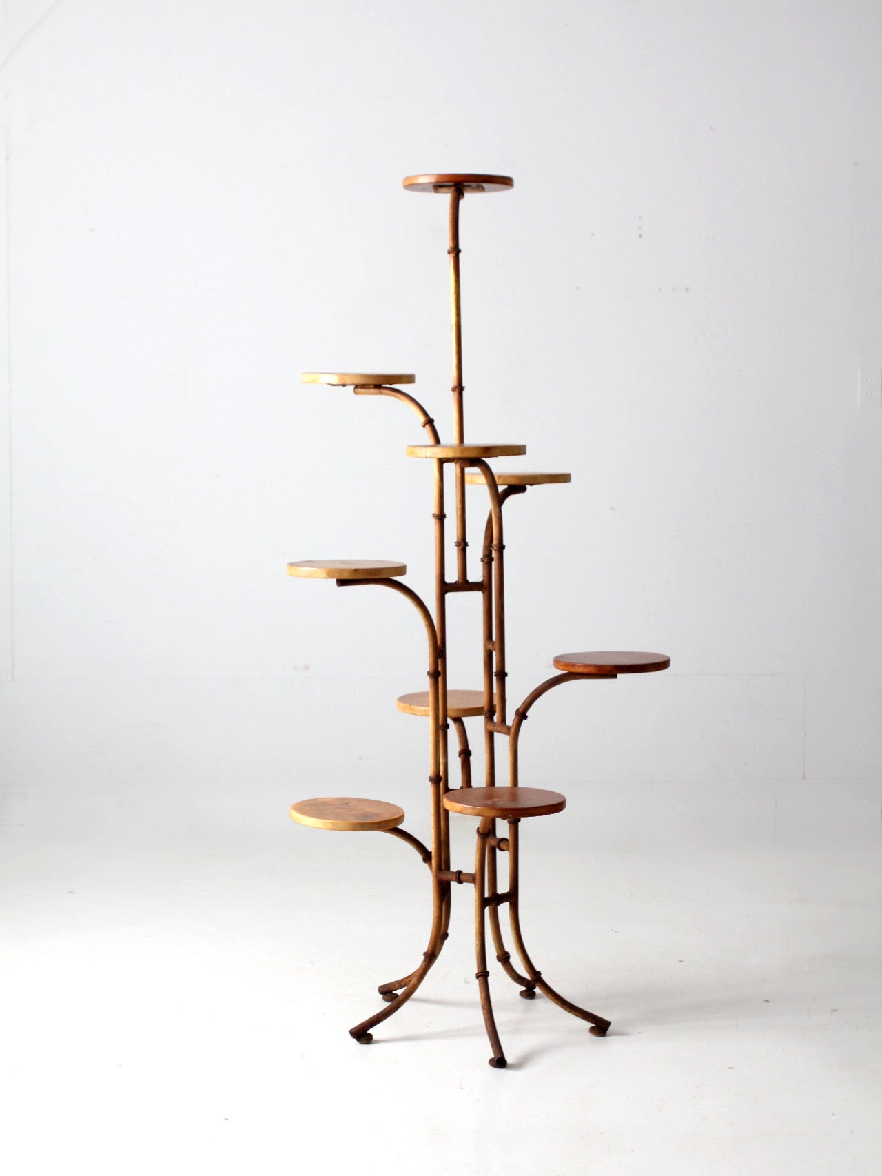 antique plant stand indoor mid-century plant stand