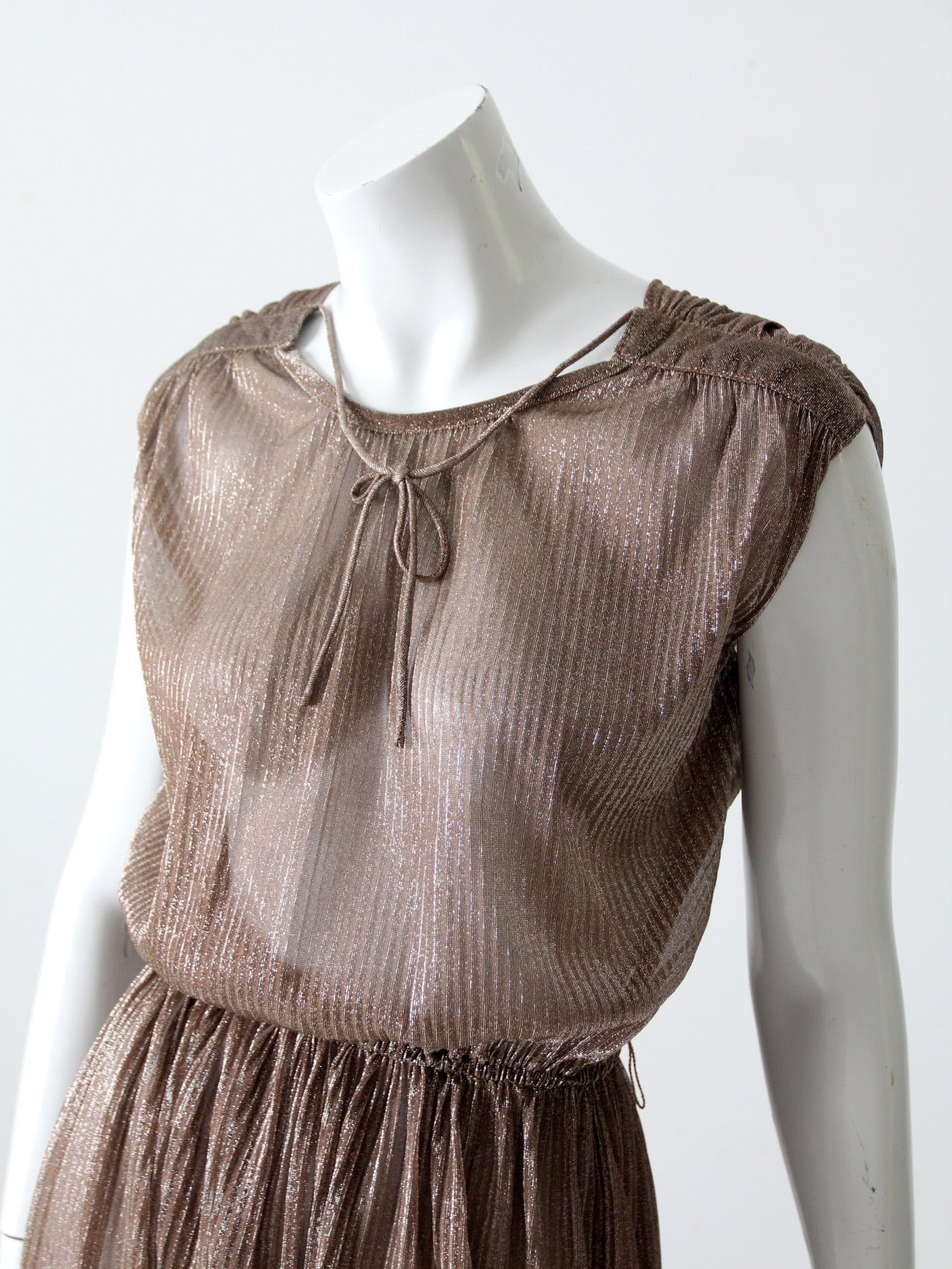 vintage 70s metallic dress 86 Vintage