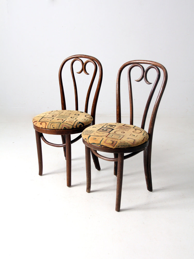 mid-century bentwood chairs with upholstery