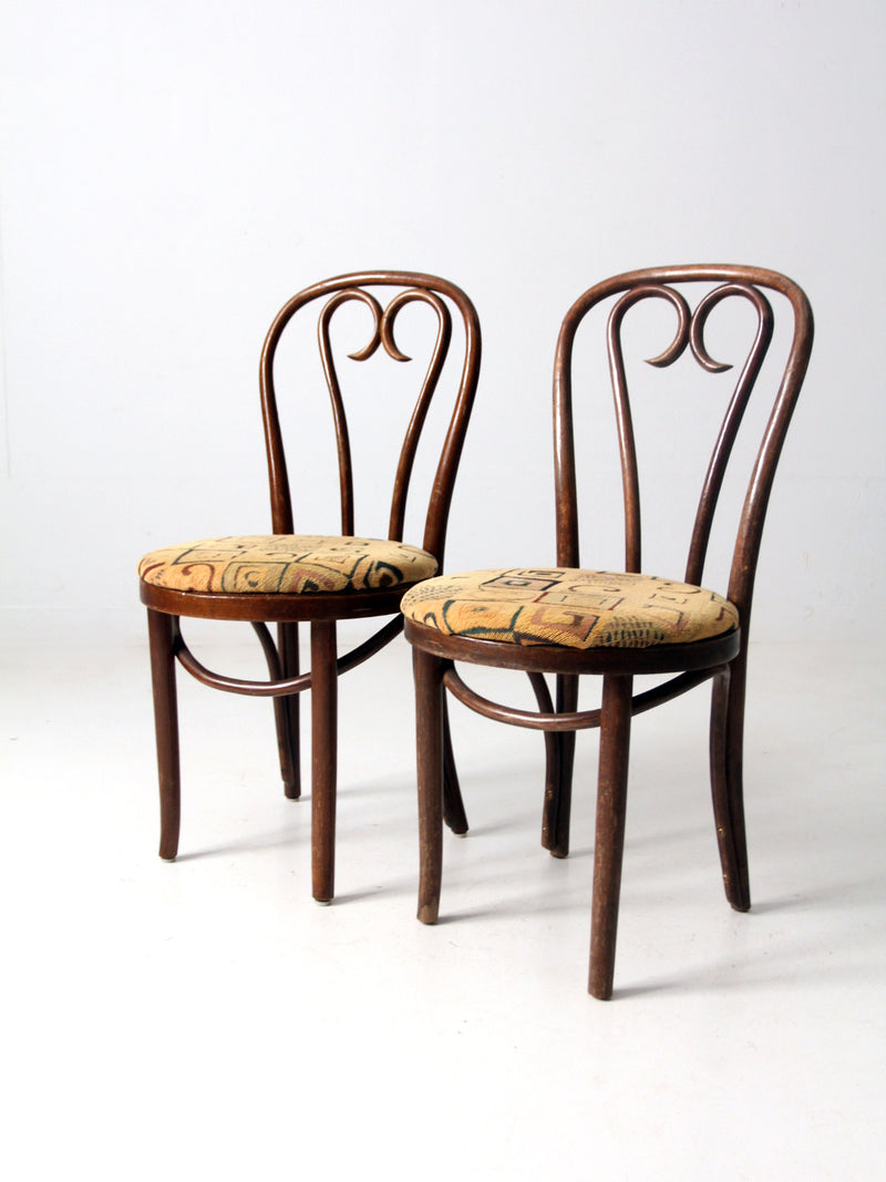 mid-century bentwood chairs with upholstery