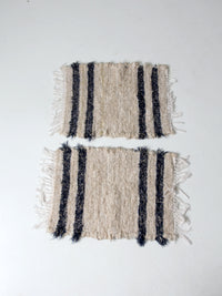 vintage hand loomed rug pair
