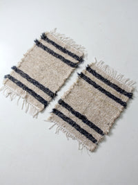 vintage hand loomed rug pair