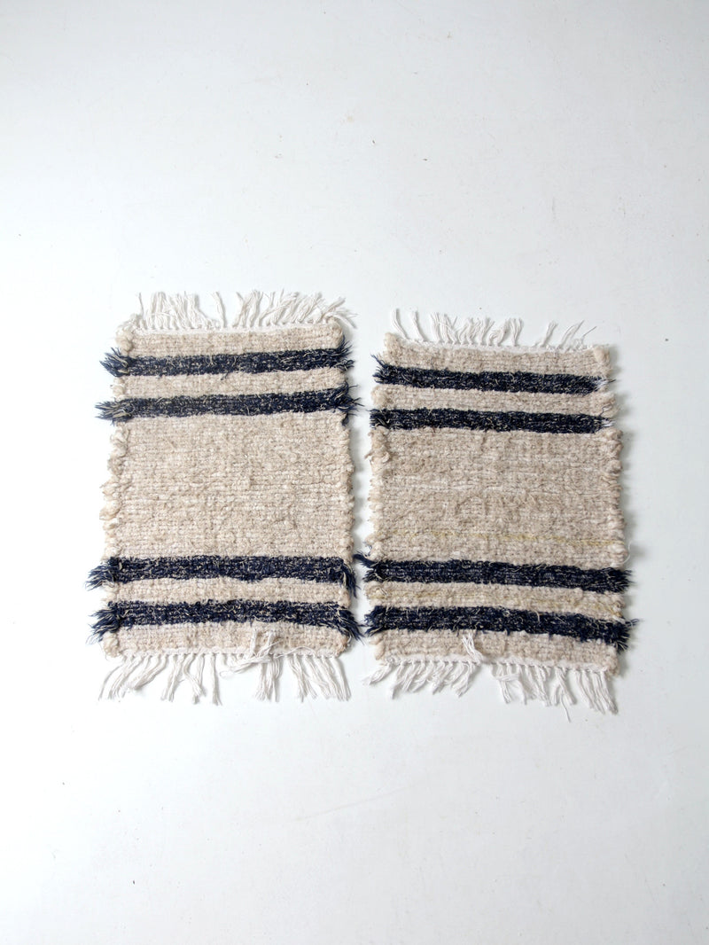vintage hand loomed rug pair