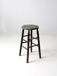 vintage painted wood stool