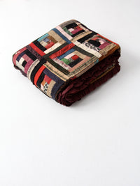 antique double side crazy patchwork quilt circa 1898