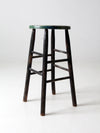 vintage painted wood stool