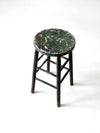 vintage painted wood stool