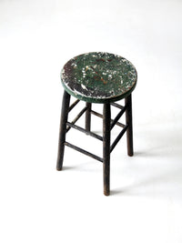 vintage painted wood stool