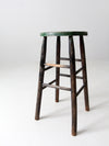 vintage painted wood stool