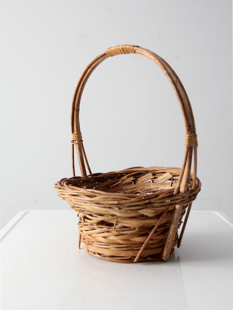 vintage woven handle basket