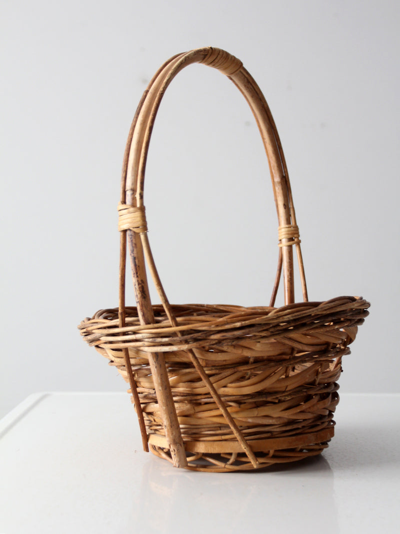 vintage woven handle basket