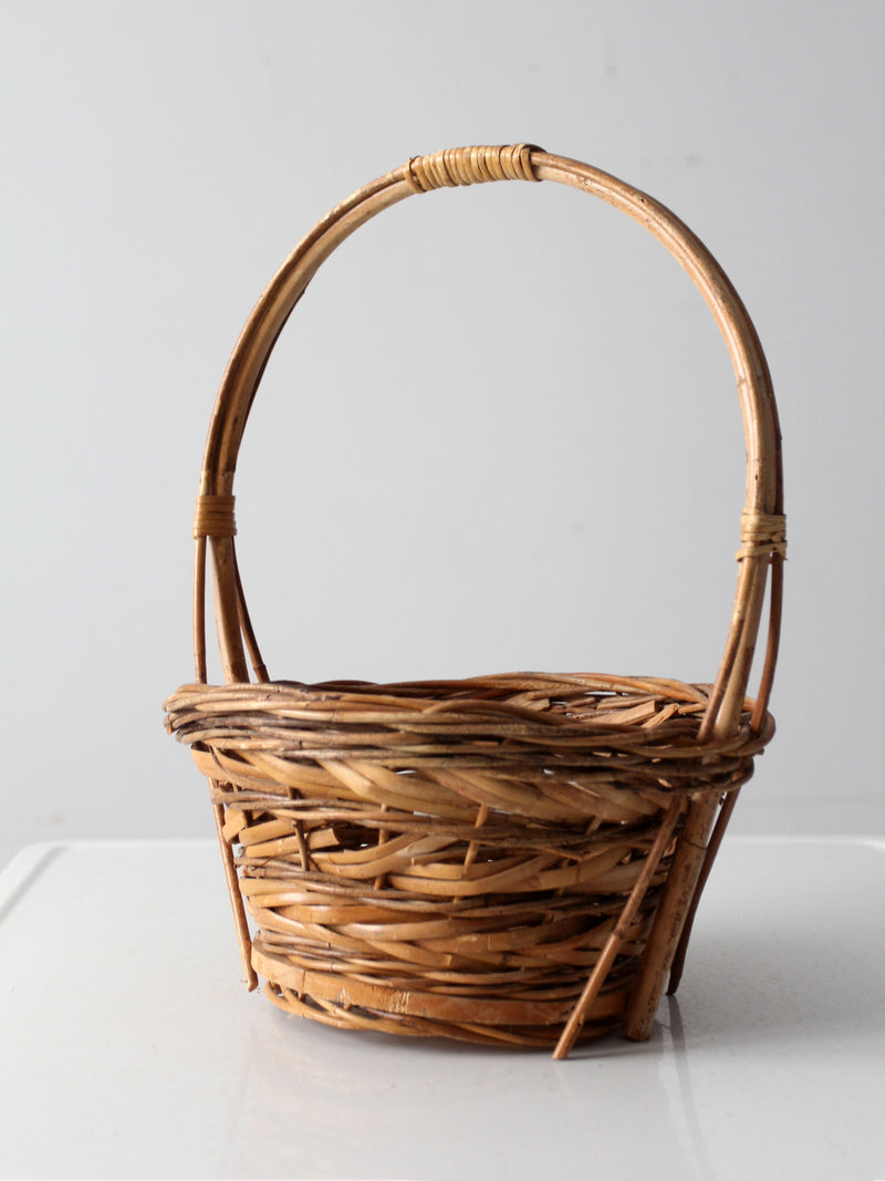vintage woven handle basket