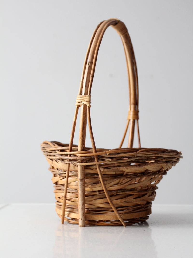 vintage woven handle basket