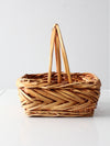 vintage wooden handle basket