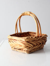 vintage wooden handle basket